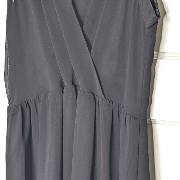 Embroidered Black & White Sleeveless Sheer V Back Cocktail Dress Size M - Picture 5 of 13